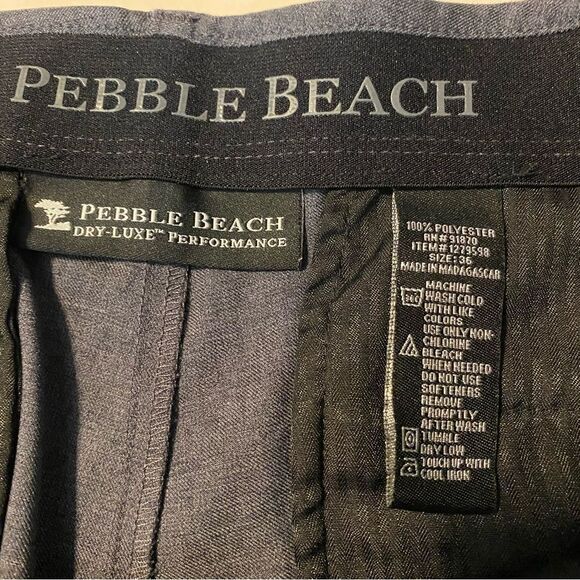 Pebble Beach Dry-Luxe Performance Men's Shorts Gray Golf-36 - Picture 5 of 5